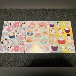 3 squishmallow sticker sheets